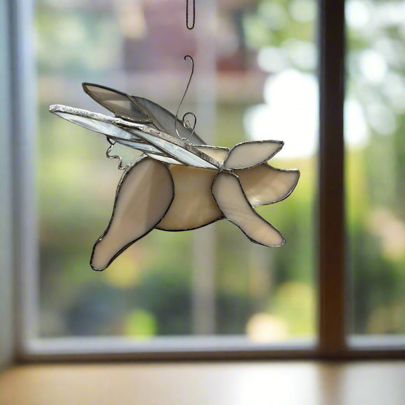 Stained glass 3D flying pig