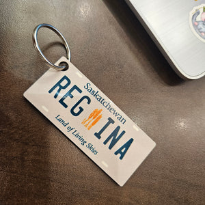 Regina License Plate Keychain