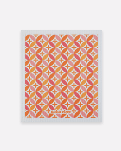 Sponge Cloth Geometric Orange