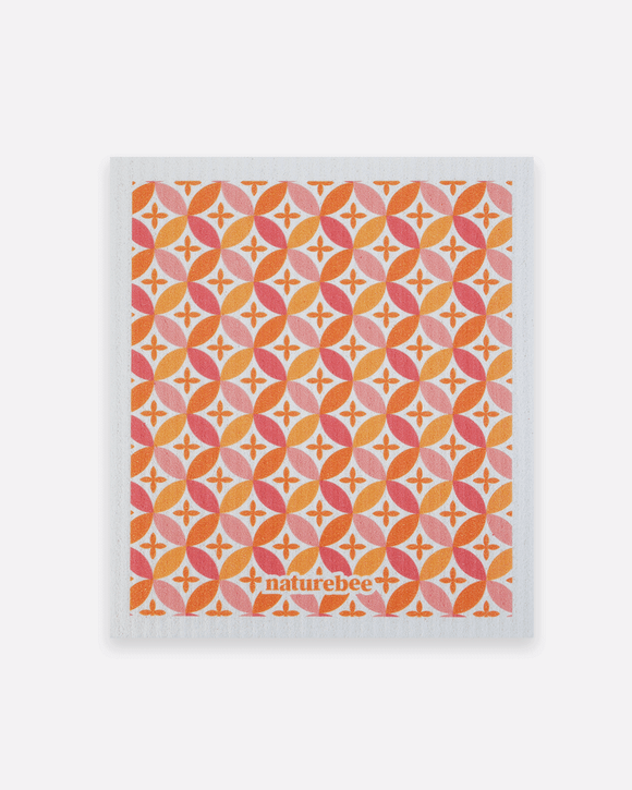 Sponge Cloth Geometric Orange