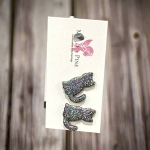 Black Sparkle Studs