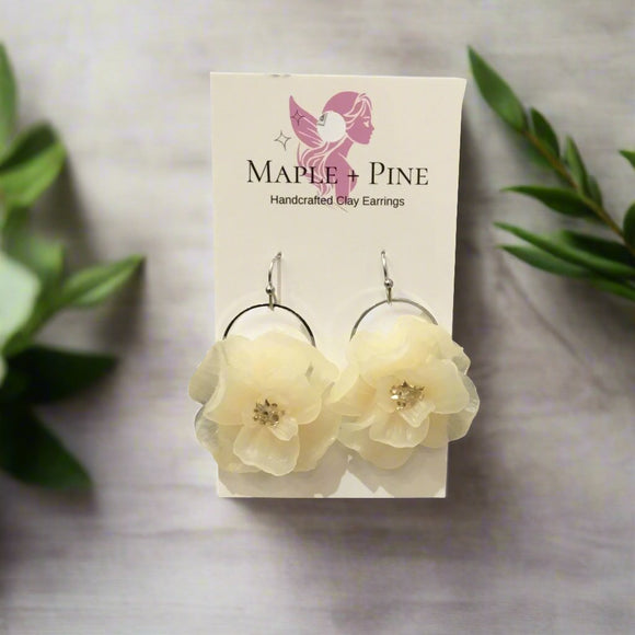 Medium Sculpted Translucent Flower Dangle