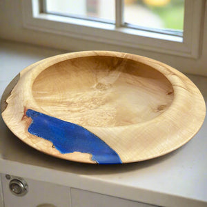 Closed Box Elder Maple Burl & Resin Bowl