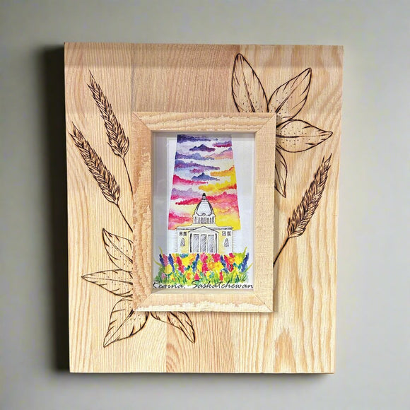 Sask Woodburned Photo Frame