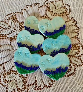 Polymer Clay SK Flax Hearts Magnet - small