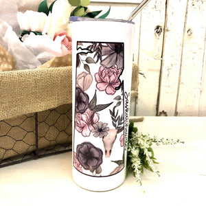 Soft Bones & Flowers Tumbler - HandmadeSask