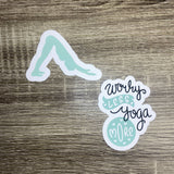 Set of 8 Yoga 3"-4" Vinyl Water Resistant Stickers/Decals - HandmadeSask