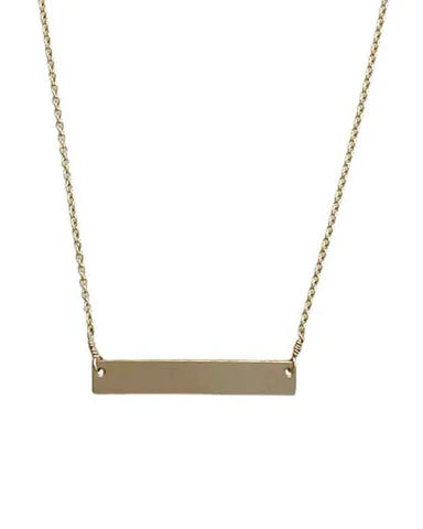 Engravable Bar Necklace - Gold