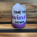 Wine Down Glitter Stemless - HandmadeSask