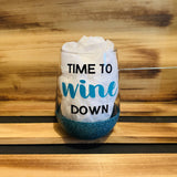 Wine Down Glitter Stemless - HandmadeSask