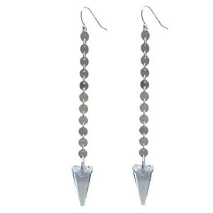 Silver Sequin Point Earrings