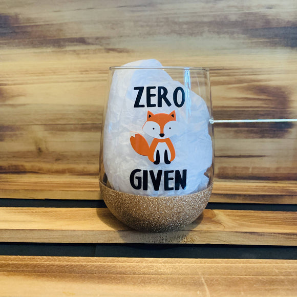 Zero Fox Given Glitter Stemless - HandmadeSask